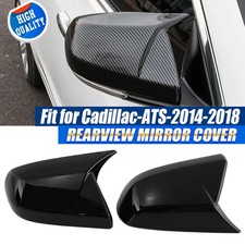Gloss Black Side Mirror Cover Caps For Cadillac Ct4 2020-25 Ats Sedan 2013-2019
