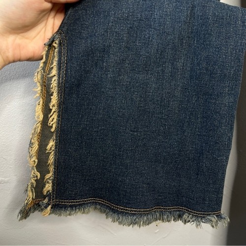 Mono de mezclilla CELLO EE. UU. Vintage sin tirantes acampanado pierna flecos talla mediana Y2K Boho - Imagen 7 de 11