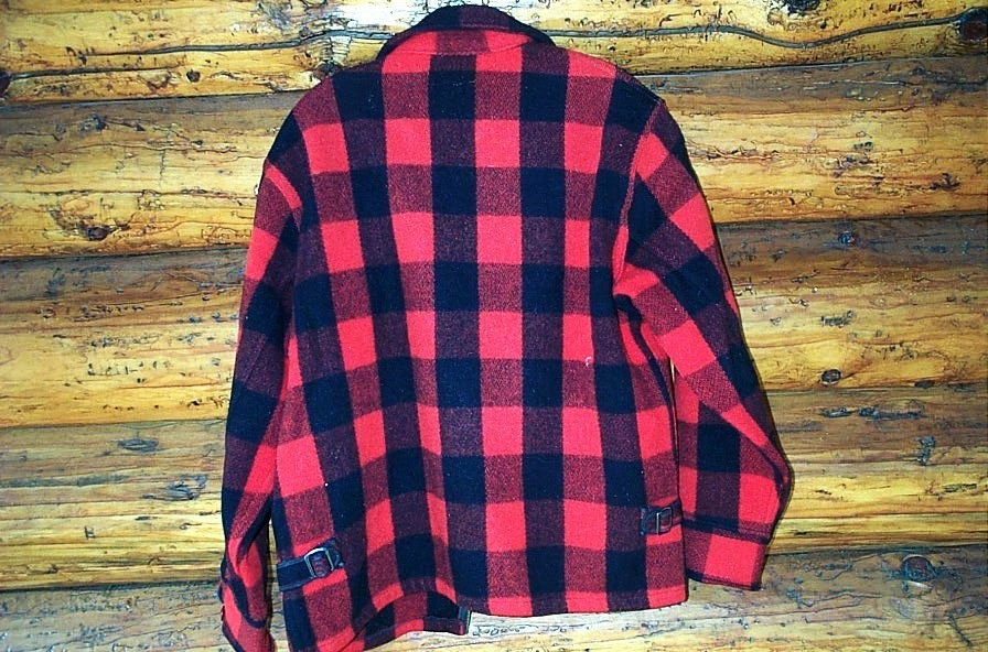 Woolrich Hunting Jacket shirt, Red and Black checkered Wool - Image 3 of 3