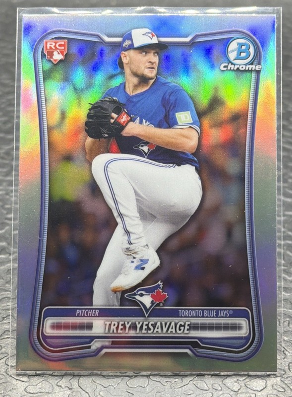Trey Yesavage 2026 Bowman Chrome Red Rookie Variation Refractor Blue Jays RC