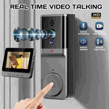 2.4G Wireless Smart LCD Screen Intercom Video Doorbell Camera Monitor Home 4.3"