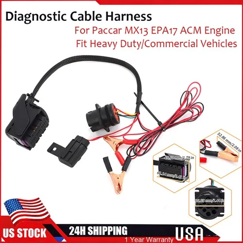 Diagnostic Cable For Paccar MX13 EPA17 ACM Engine Heavy Duty Diagnose Harness