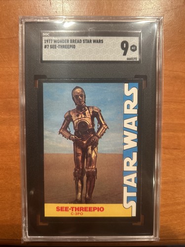 1977 Wonder Bread Star Wars #7 See-Threepio — SGC 9