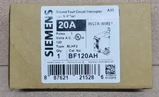 SIEMENS BF120AH Single Pole 20 AMP Type BLHF2 Ground Fault Circuit Breaker NEW