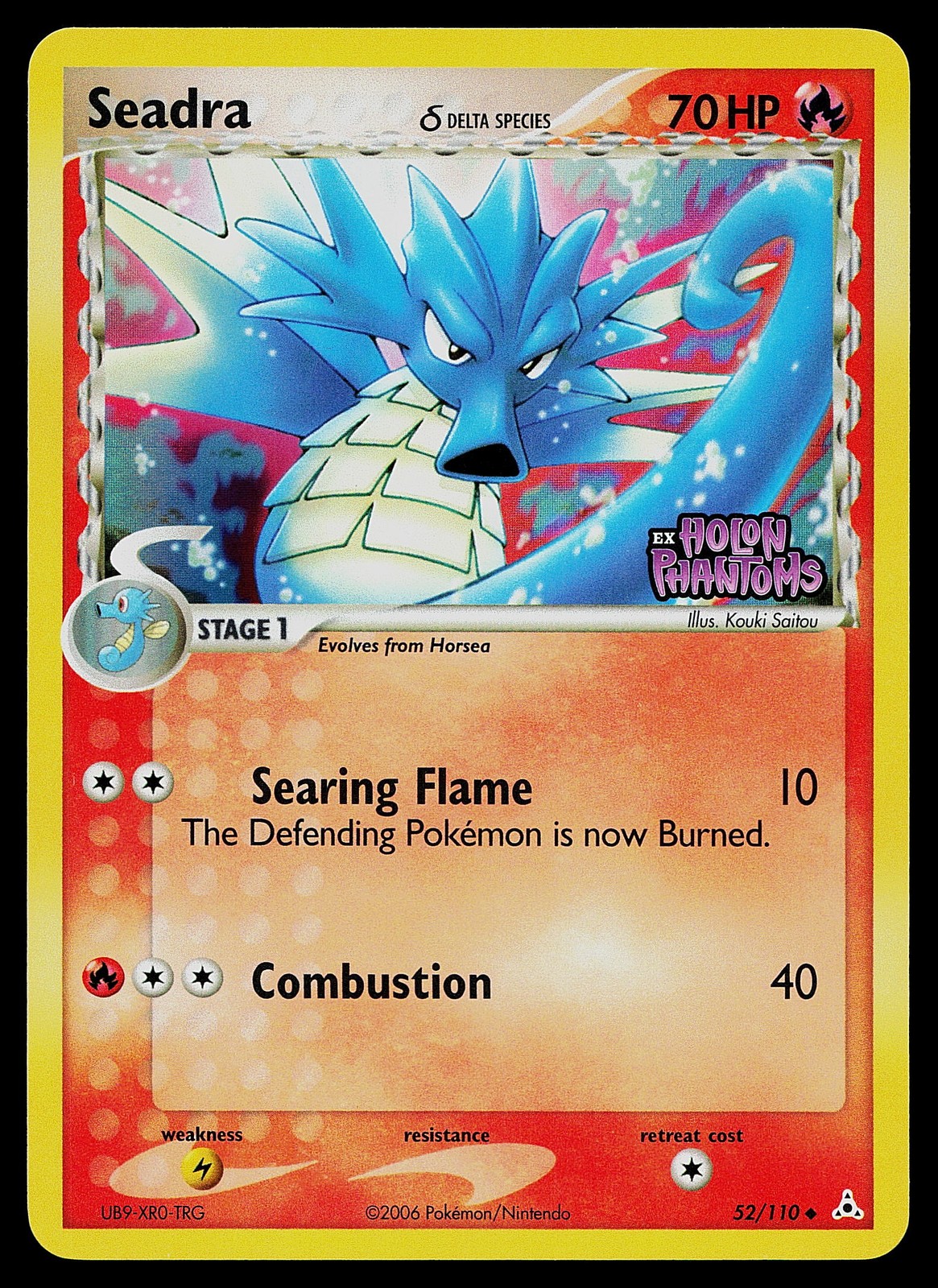 Pokemon Card - Seadra (Delta Species) Holon Phantoms 52/110 Reverse Holo Stamped