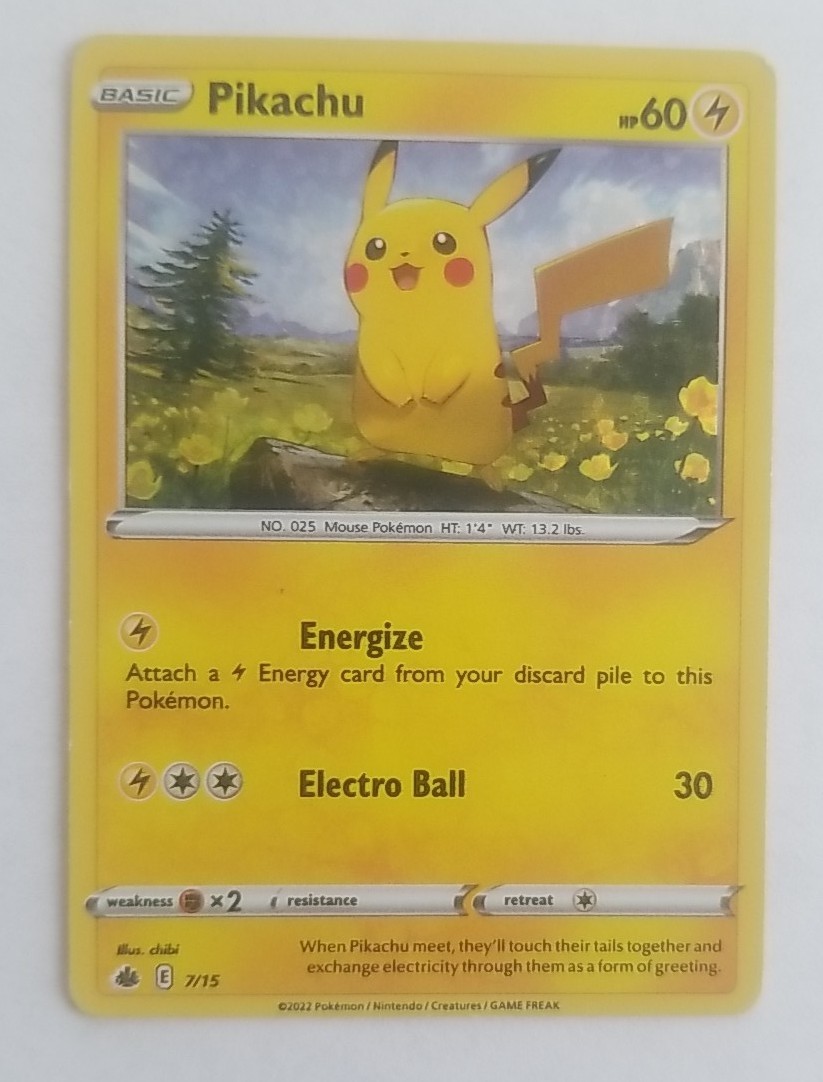 Pikachu 7/15 - Confetti Holo Rare McDonald's 2022 Promo Pokémon TCG - NM/M