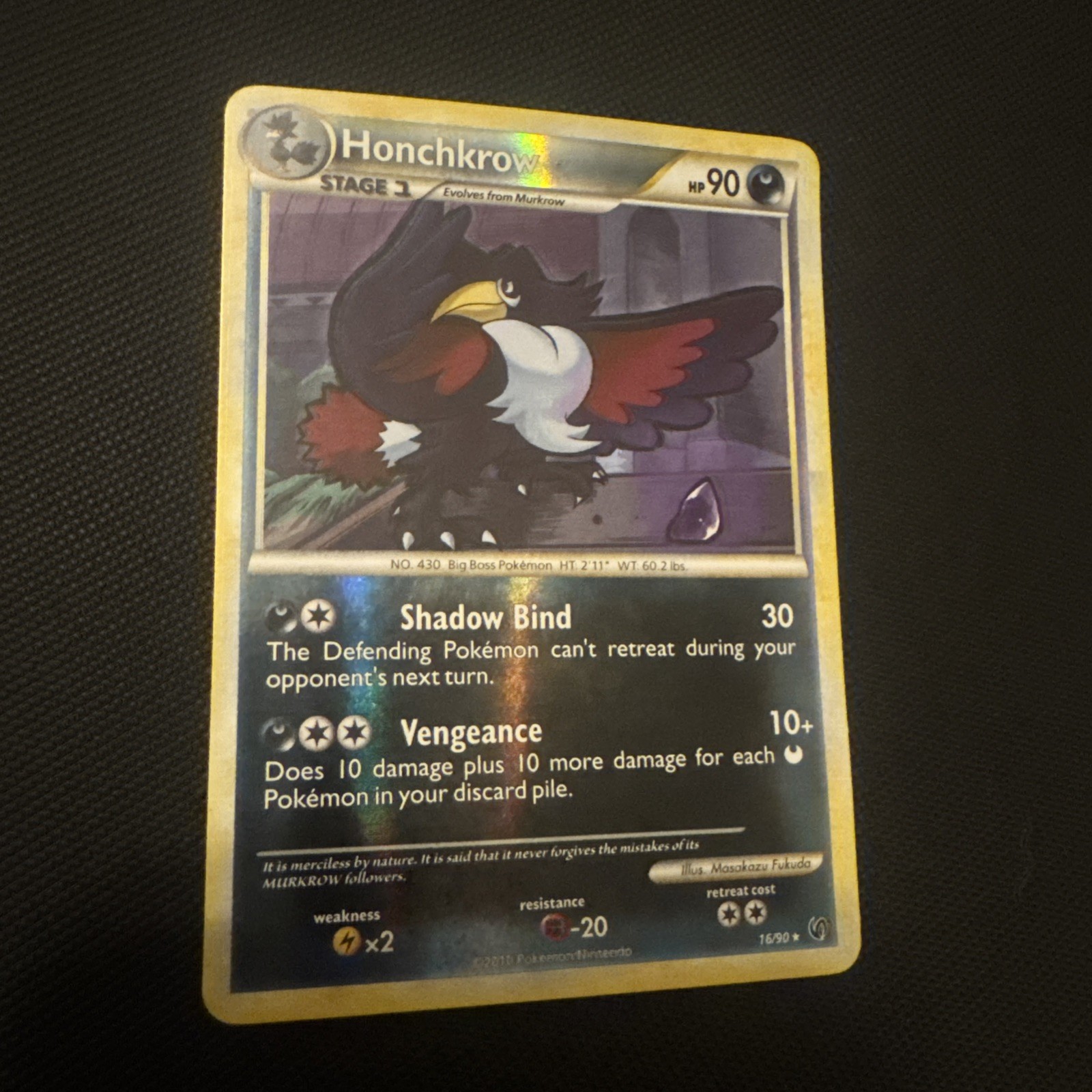 HONCHKROW - 16/90 - Undaunted - Reverse Holo - Pokemon Card
