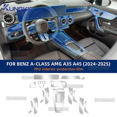 30Pcs LHD TPU Interior Film for Mercedes A-Class AMG A35 A45 2024-2025