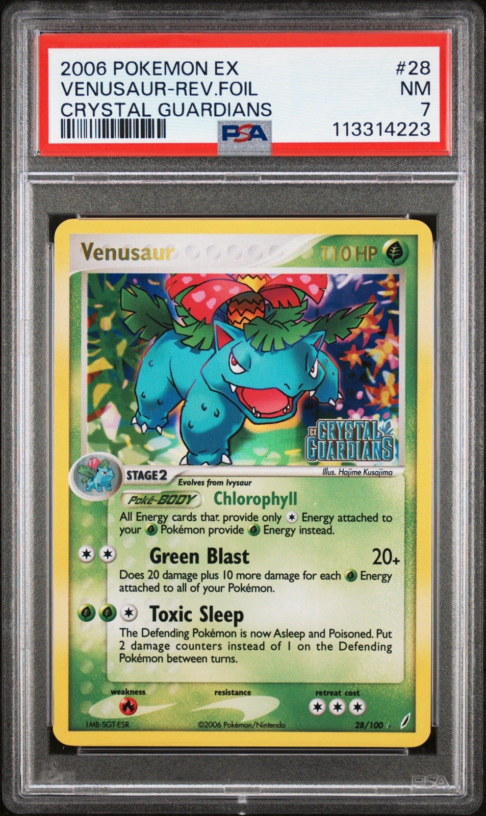 Venusaur 28/100 Holo Reverse Ex Crystal Guardians PSA 7 Pokemon Reverse STAMP