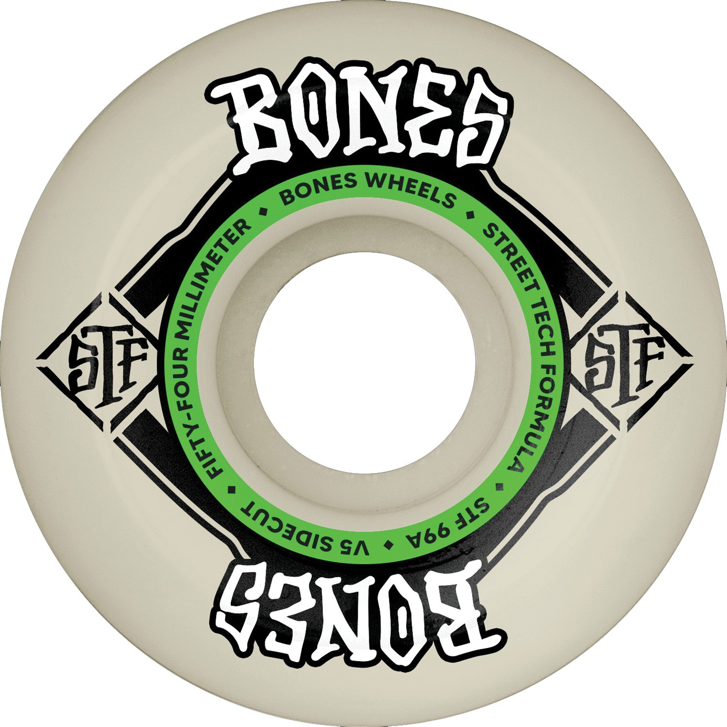 Bones Wheels  STF V5 Square Logo Skateboard Wheels - 54mm 99a (Set of 4)