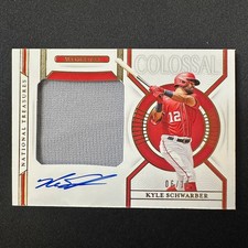 Kyle Schwarber /10 Auto Player Worn Patch 2021 CMS-KS National Treasure Colossal