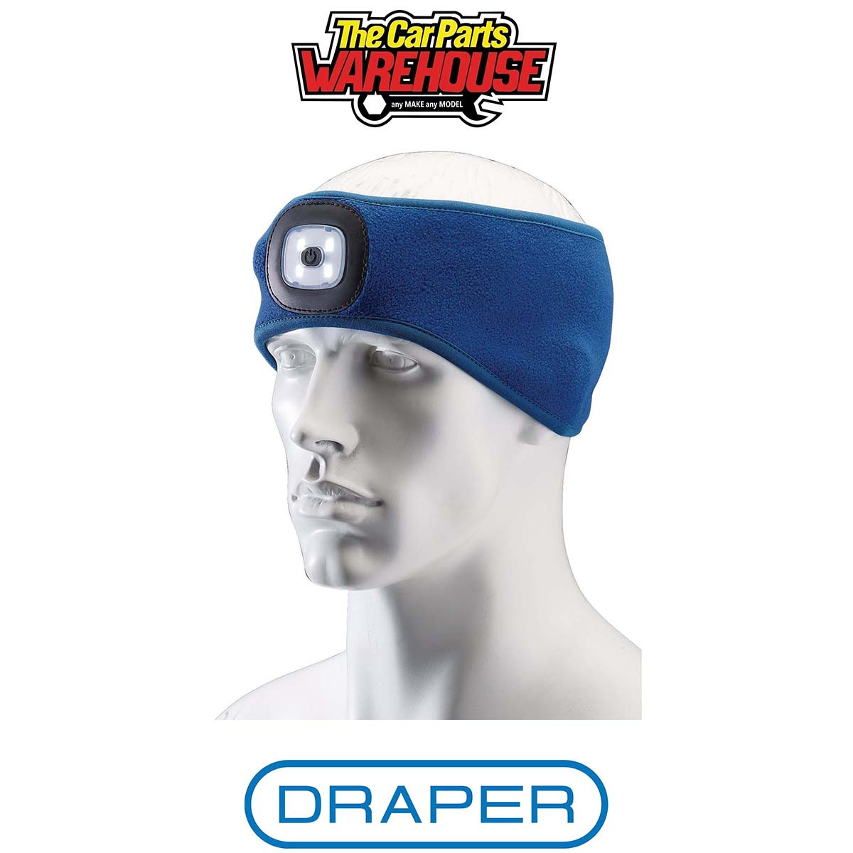 Draper 95171 Headband with USB Rechargeable LED Torch 1W Blue One Size