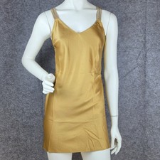 Victoria s Secret Gold Logo Shine Strap Satin Slip Nightdress Gown Size M, S NEW