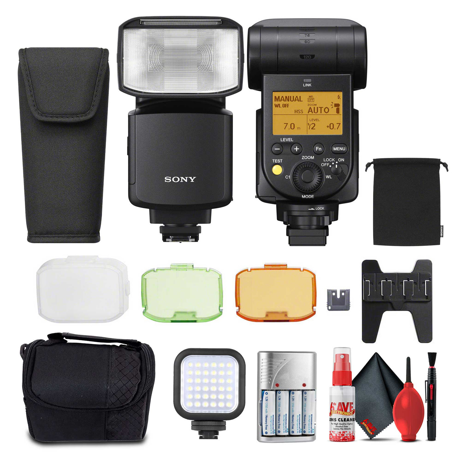 Беспроводная радиовспышка Sony HVL-F60RM2 + Аккумуляторы типа АА + Набор для чистки