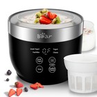 Automatic Greek Yogurt Maker with Strainer, Timer, 2 Glass Jars, 1 Quart