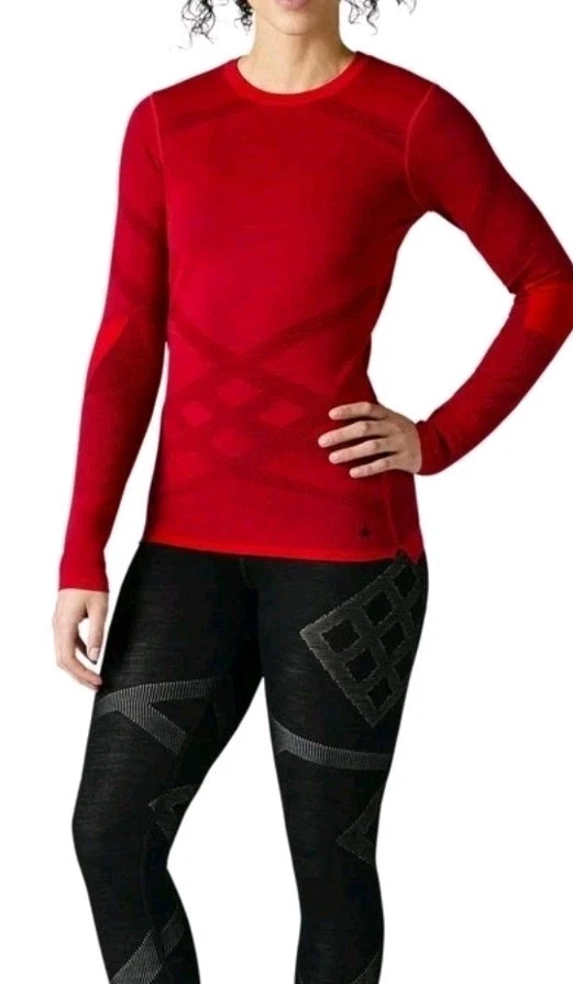 SMARTWOOL Red Intraknit 200 Thermal Merino Base Layer Crew Size XL