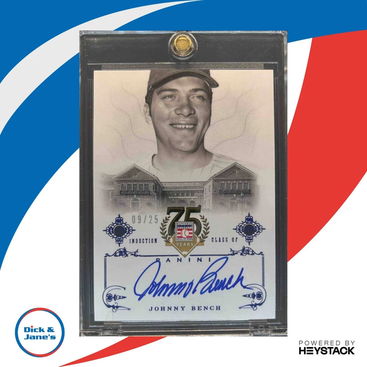 Panini Johnny Bench Autographed Baseball Sports Trading Cards