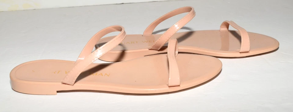 Stuart Weitzman Beige Ankle Strap Open Toe Jelly Sandals Size 6 - Image 4 of 4