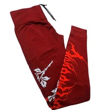 Civil Regime Revenge Kelly Seamless Scrunch Legging Burgundy Red Graphic Small