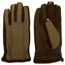 Isotoner Smartouch Mens Khaki Dino Green Gloves Touchscreen Tech  Text