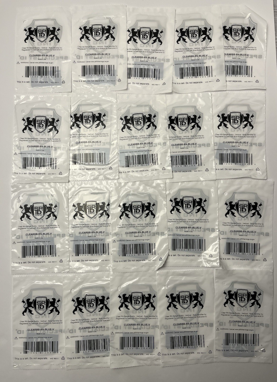 как выглядит Specialist ID RN Clear Blue Badge Buddy ID Card Registered Nurse New Pack of 20 фото