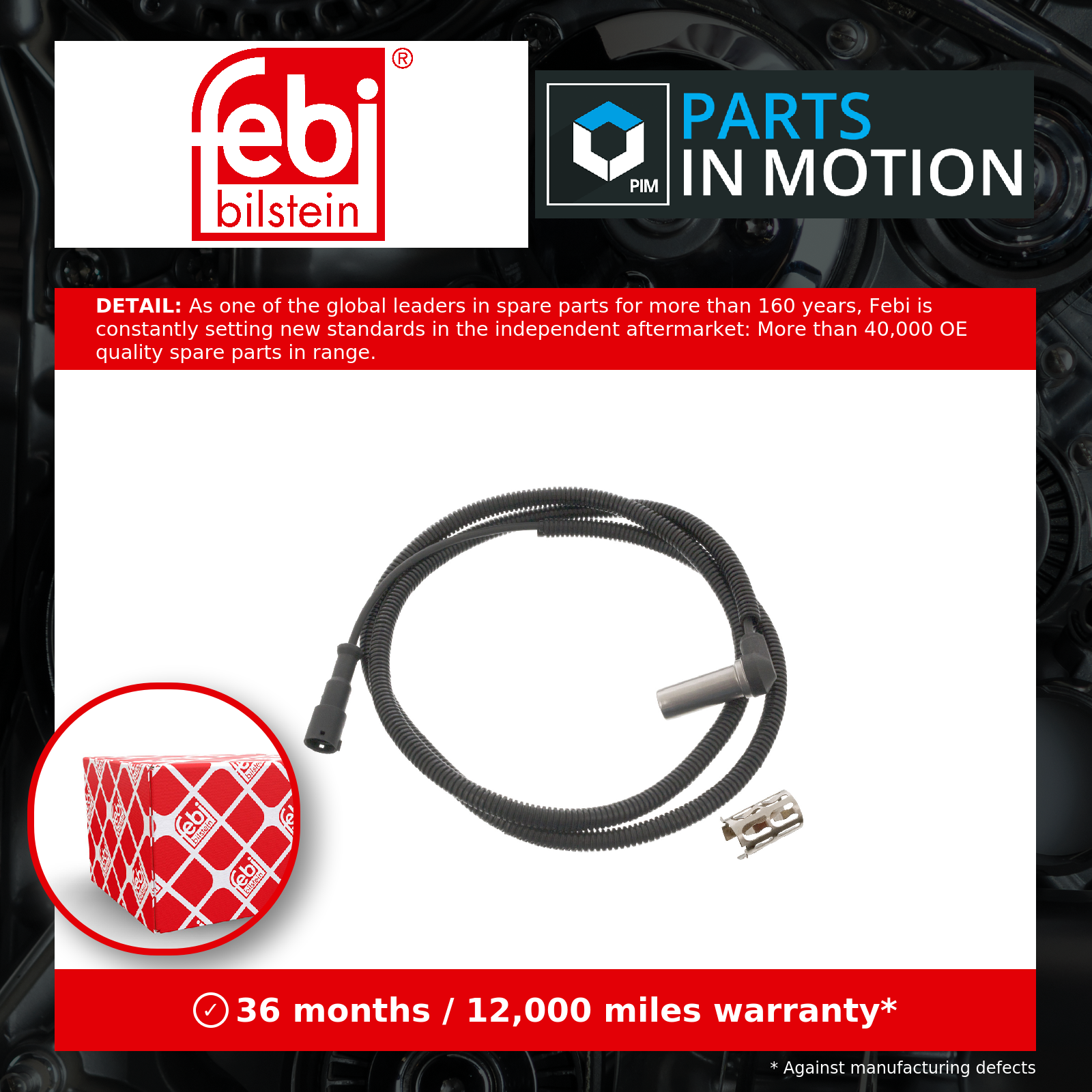 ABS Sensor Front Left or Right 46016 Febi Wheel Speed A0025422218 A0025422518