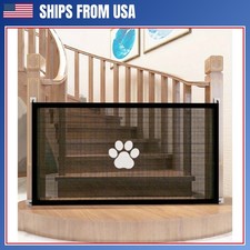 Dog Gate For Stairs Pet House Screen Door With 4 Hooks Indoor Safety Fence