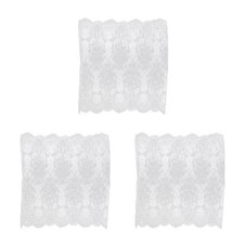 3Pcs White Cotton Bridal Veils Lace Head Covering for Wedding and Bachelorette