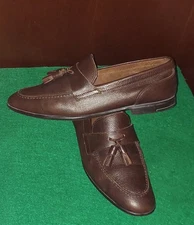 COACH AND FOUR 141025 MEN'S DARK BROWN TASSEL LOAFERS SIZE 10 MADE IN ITALY 