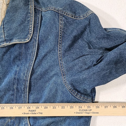 Blouson bomber vintage années 80 Gitano denim grande taille élastique bleue en l'état vieilli - Photo 9/16