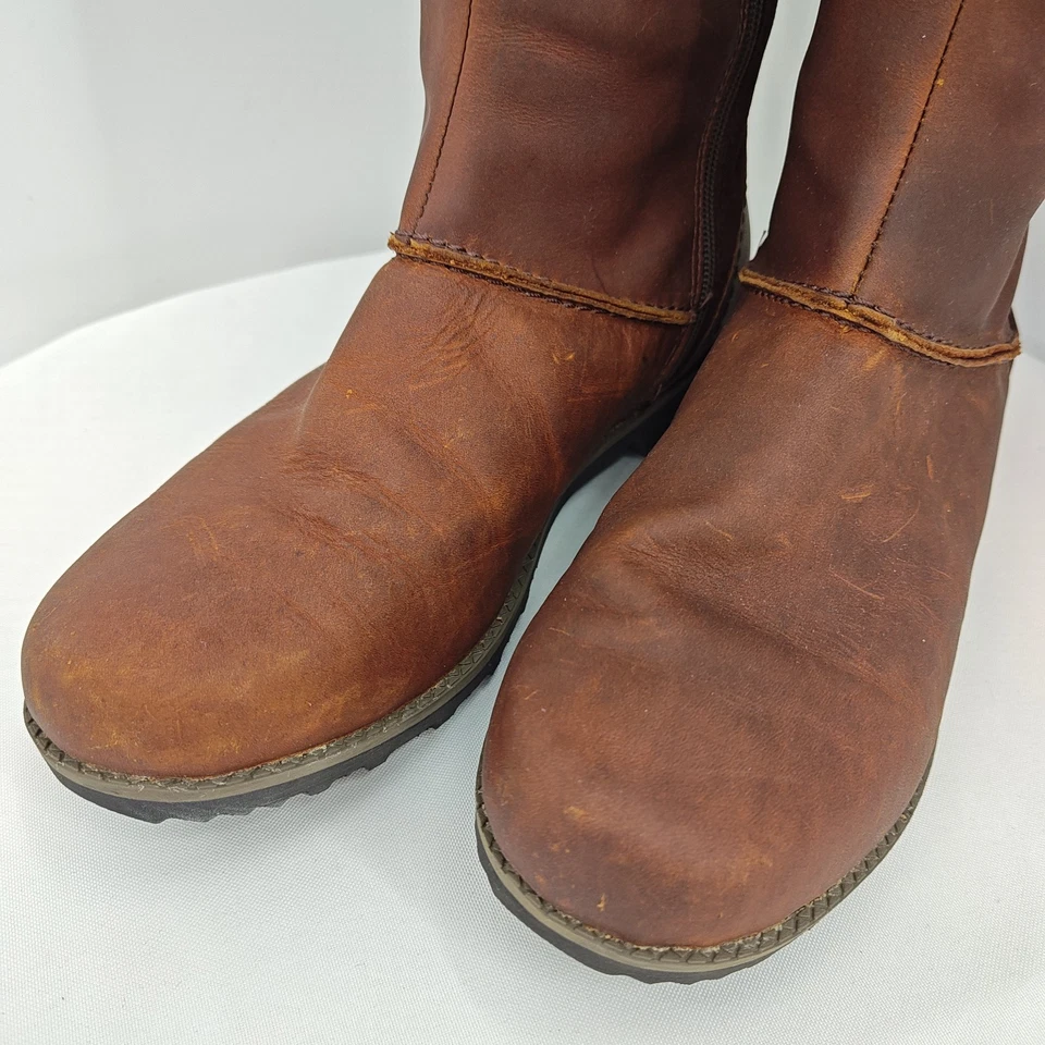 Botas Eddie Bauer Trace de Cuero Marrón Natural Talla 10 Impermeables Cremallera Lateral Foto 2 de 4