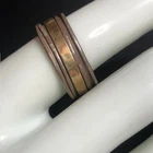 B2913 VTG Spinner Ring Sterling Silver 925 Gold Tone Hammered Band 4.8g sz 7