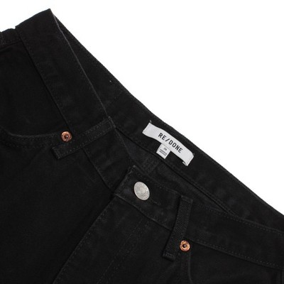 Re/Done NWT Denim Jeans Size 24 US 70s Low Rise Bell Bottom in Black 100% Cotton