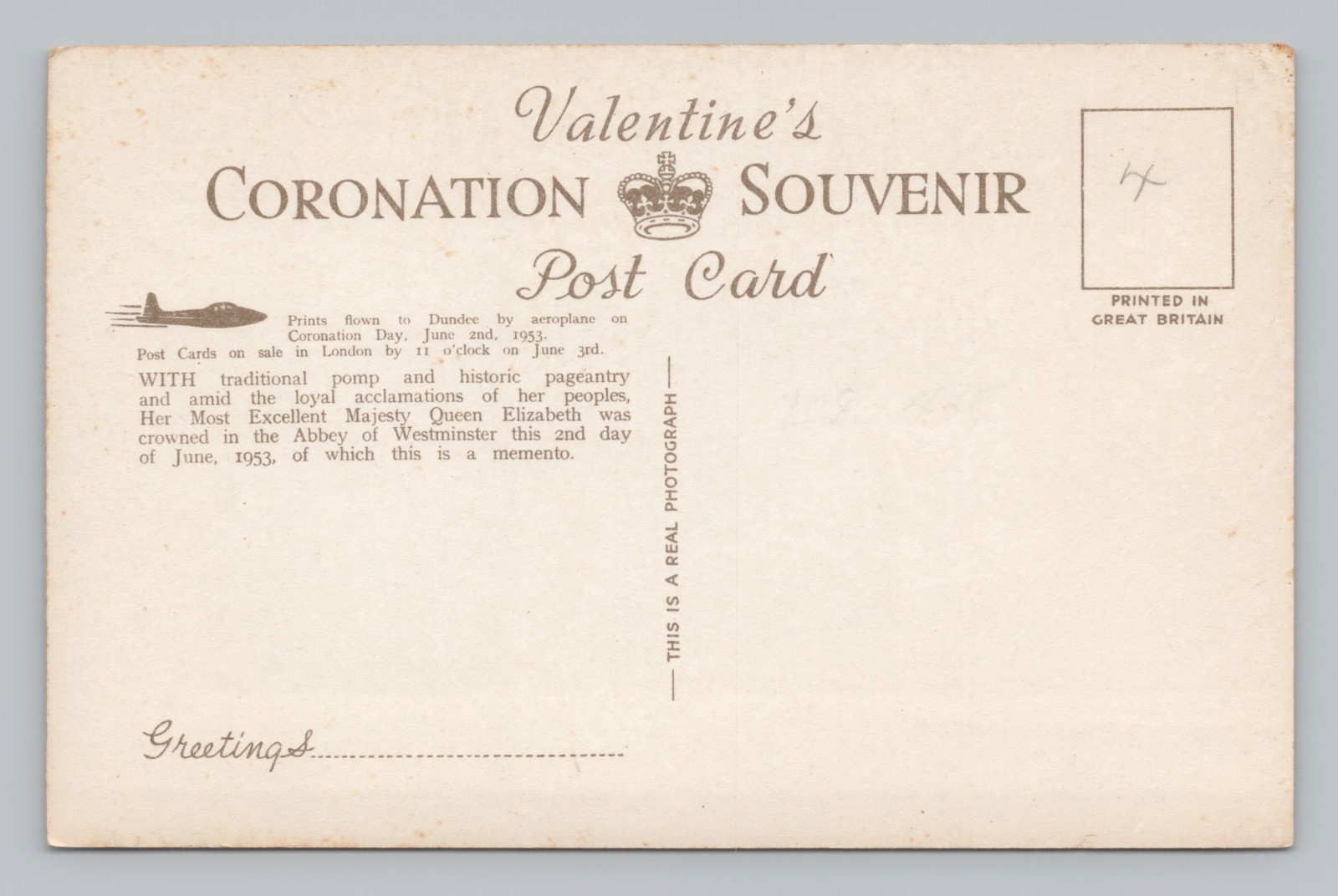 Postcard H.M. the Queen and the Duke of Edinburgh in the state coach RPPC thumbnail 2