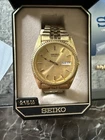 Seiko Vintage Golden Dial Quartz Day-Date 7N43-8111 Watch 90’s Mens