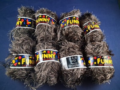 Vintage Sandnes Garn Funny Lux Pelsgarn Parti 4793 - 1150 Lot Of 9 Skeins  *6FB