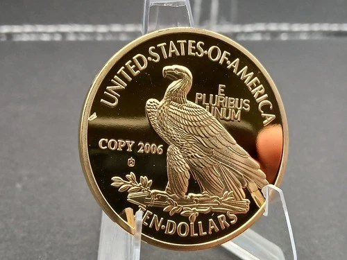 1907 Indian Head  Gold Eagle Proof   Layerd In 24K Gold.