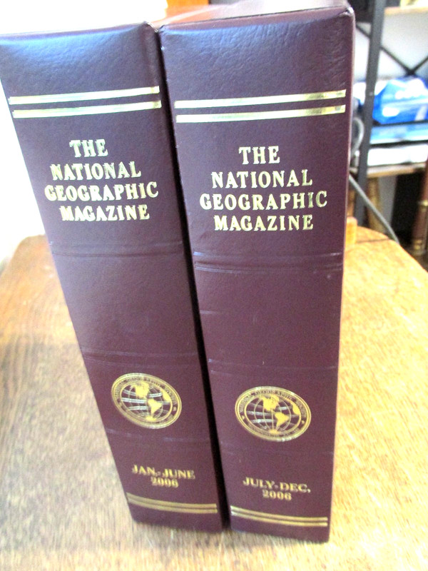 FULL 2006 YEAR OF NATIONAL GEOGRAPHIC MAGAZINES WITH TWO FAUX LEATHER SLEVES