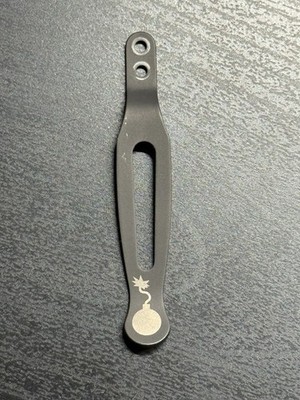 Rick Hinderer Knives Pocket Clip Black DLC Titanium Bomb Lasered Knife