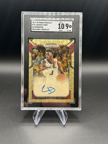 2019 Prizm Luguentz Dort RC Gold Vinyl 5/5 ATL Hawks Auto