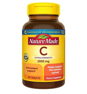 Nature Made Vitamin C 1000 mg Extra Strength 100 Tablets Gluten Free