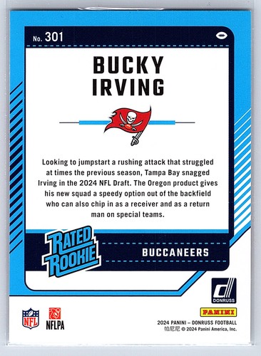 2024 Donruss #301 Bucky Irving - Picture 2 of 2