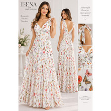 NWT Mac Duggal Ieena Floral Butterfly Maxi Gown Size 0 (70198)