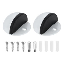 2 Pack Low Dome Floor Door Stop, 45mm Door Stopper with Screws, White