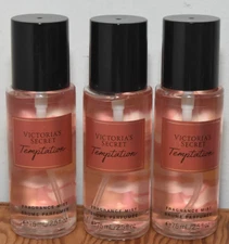 3 Victoria's Secret Temptation Fragrance Body Mist Splash Spray 2.5 oz Lot