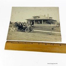 Antique 1910s Photo Early Automobile Touring Car Buick Model 10 Pomeranian Spitz