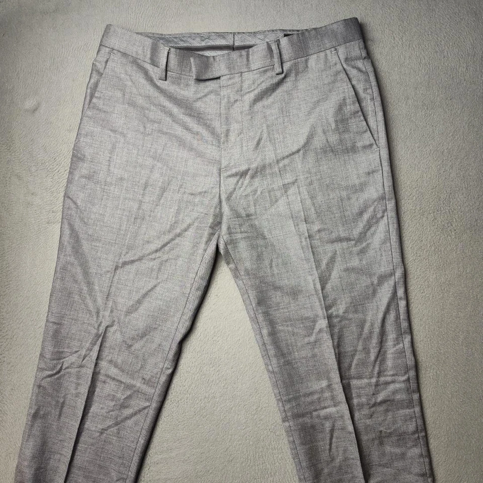 Pantalones de vestir Banana Republic para hombre 31x30 gris extra ajustado lana marzotto italiano Foto 2 de 4
