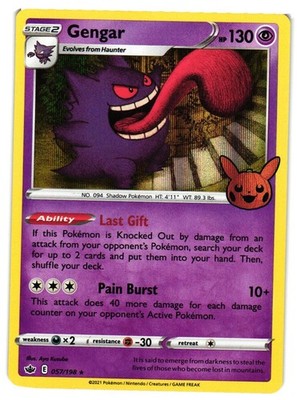 Pokemon TCG Gengar 057/198 Holo Trick or Trade BOOster Holo VLP