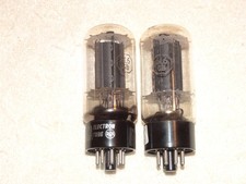 2 x 6L6GB RCA Tubes*Black Plate-DD*Very Strong Matched (4%) Pair*#8