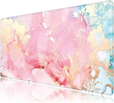Cute Pink Marble Large Mouse Pad,Gaming Keyboard Desk Pad,Extended Mouse Mat Non